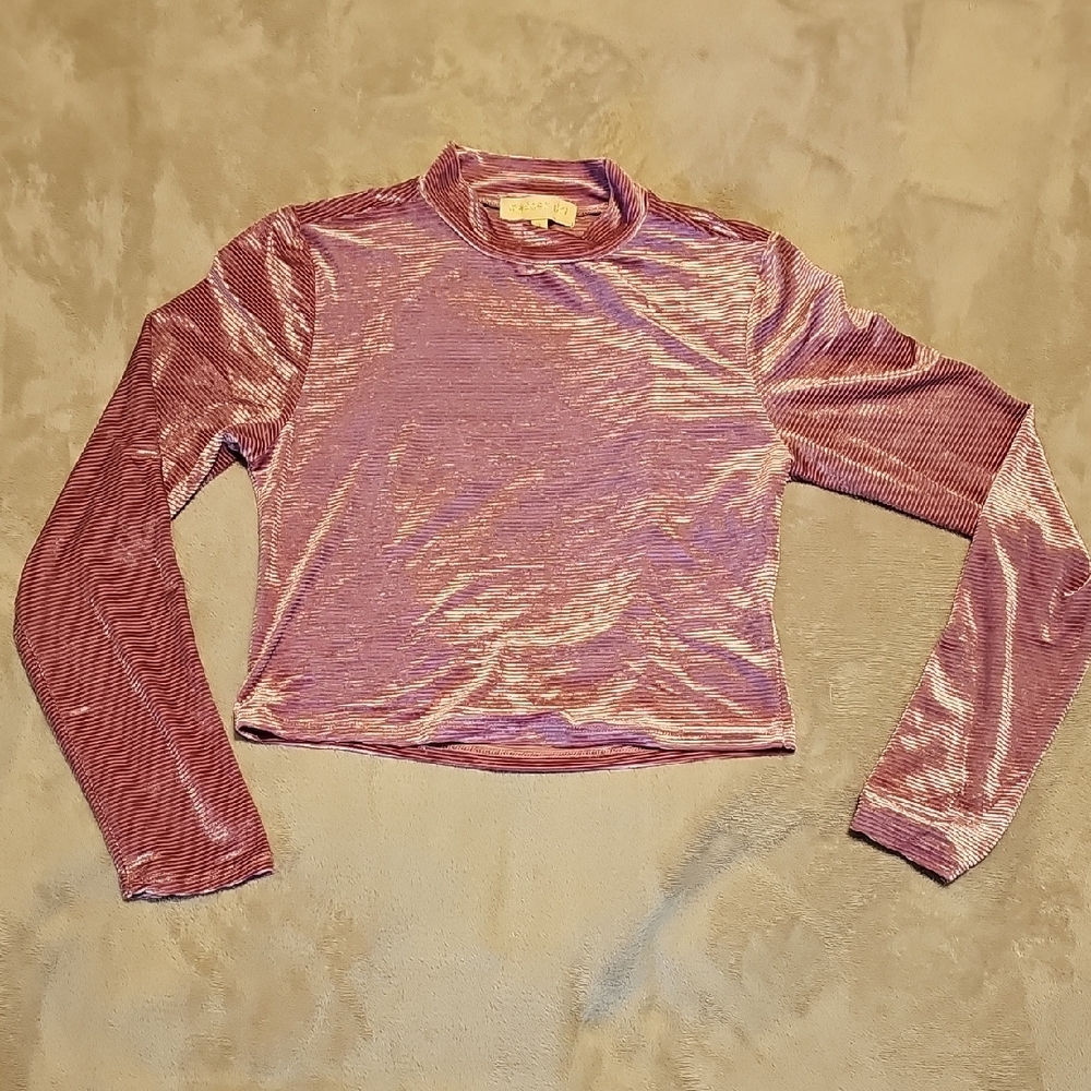 Madden Girl Metallic Pink Crop Top